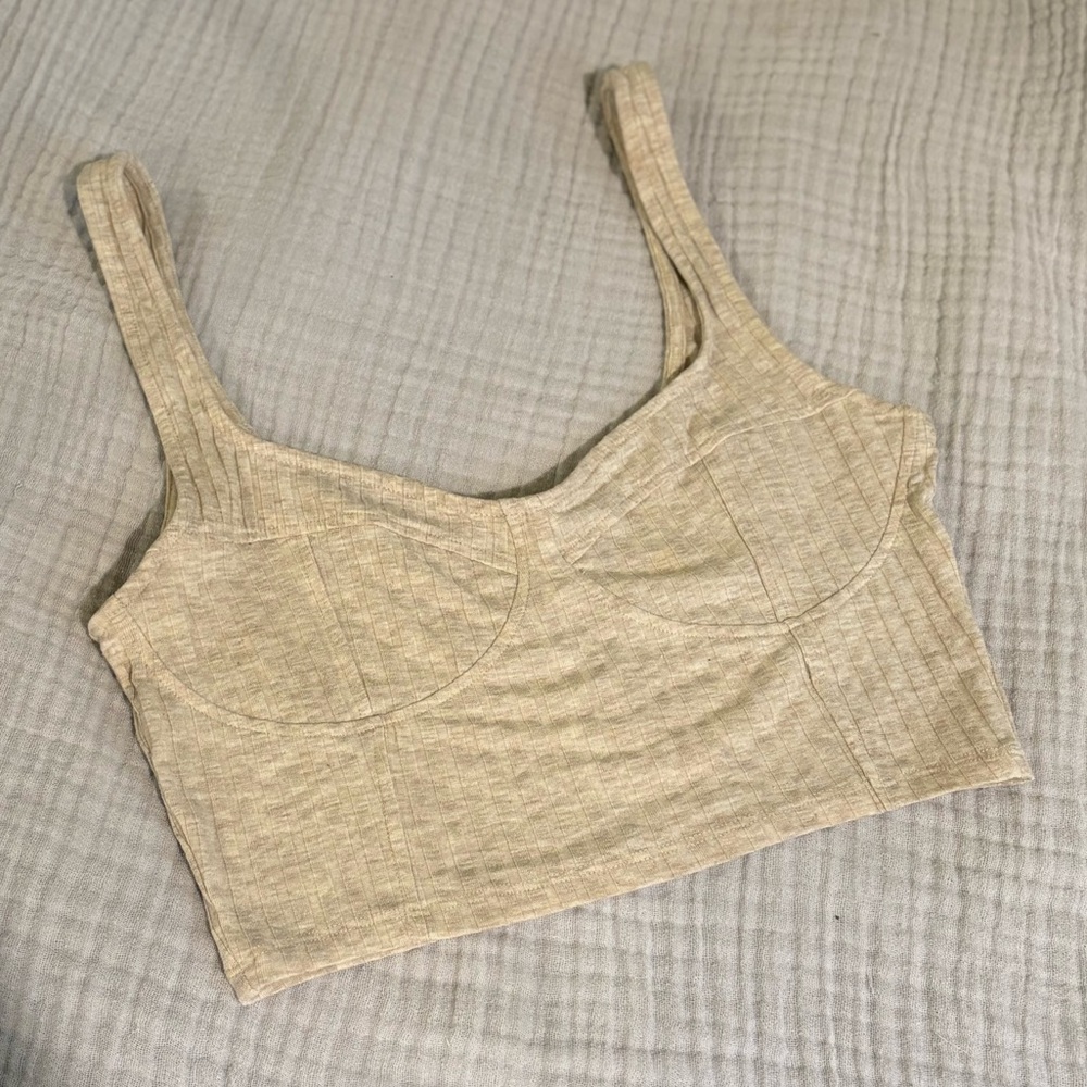 Women's Beige Crop Top